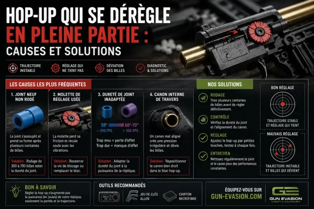 Hop-up qui se dérègle en pleine partie