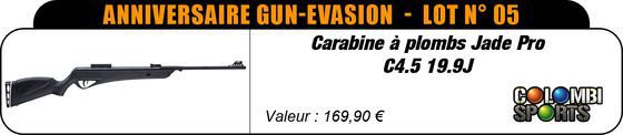 16 ans Gun-Evasion Lot 05 Pack Carabine UX SYRIX 19,9J  + Lunette 4X32 + 500 Plombs plats + 100 Cibles 14X14 + Huile armes UX 