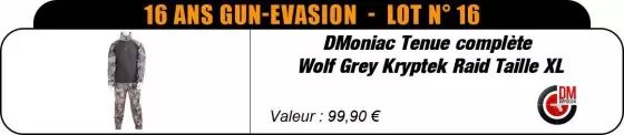 16 ans Gun-Evasion Lot 16 DMoniac Tenue complète Wolf Grey Kryptek Raid Taille XL 16 ans Gun-Evasion Lot 16 DMoniac Tenue complète Wolf Grey Kryptek Raid Taille XL