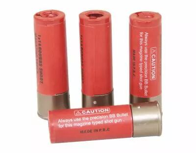 4 CARTOUCHES 30 BILLES POUR FUSIL A POMPE ASG