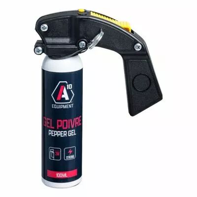 A�rosol de d�fense anti-agression Gel Poivre 100ml poign�e police NF 70%