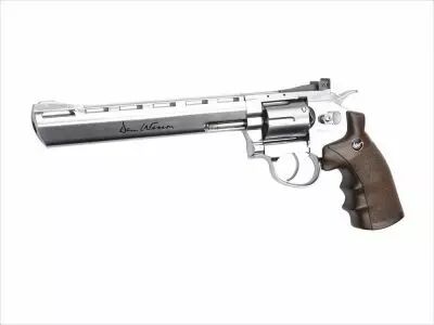 AIRGUN DAN WESSON CO2 8\'\' CHROME & BRUN FULL METAL BBS 4.5