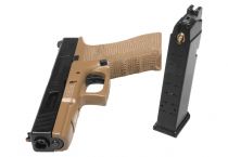 Airsoft G17 Delta Armory P01 Gaz Blowback Tan en mallette