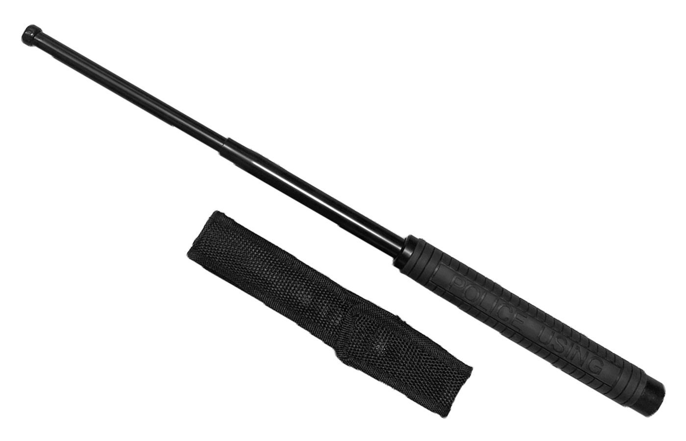 Matraque baton telescopique 21' ø25mm 20/53cm acier trempe noir