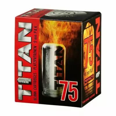 BOITE DE 75 CARTOUCHES TITAN A BLANC CALIBRE 9MM PAK