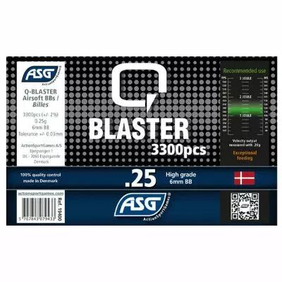 Bouteille 3300 Billes Airsoft 0.25g Q-BLASTER ASG
