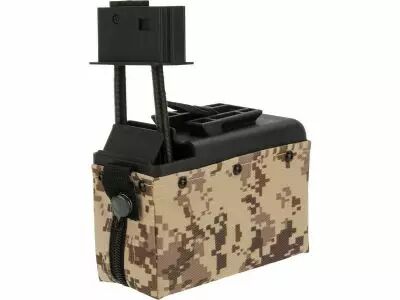 Chargeur Ammobox A&K Digital Desert 1500 bbs �lectrique rechargeable pour M249