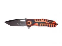 Couteau de poche pliant Meca Noir & Orange avec clip ceinture et brise vitre