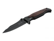 Couteau Pliant Elite Force EF175 Noir avec plaquette manche bois