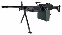 FN M249 MK1 Airsoft AEG Noir Polymère avec chargeur Ammobox 2400 bbs