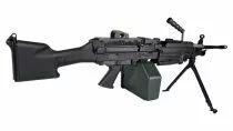 FN M249 MK2 Airsoft AEG Noir Polymère avec chargeur Ammobox 2400 bbs