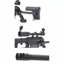 Fusil sniper Airsoft M200 Cheytac S&T Noir avec mallette rigide