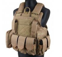 Gilet de combat type CIRAS Tan S&T Airsoft avec poches MOLLE