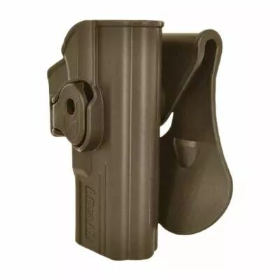 Holster rigide ABS Amomax droitier Tan/FDE pour GLOCK Airsoft et CZ P10C