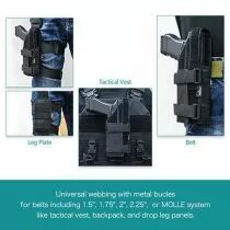 Holster universel nylon fixation MOLLE droitier noir