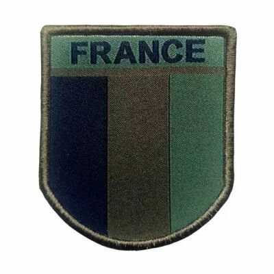 Insigne - Ecusson brod� France basse visibilit� Vert OD avec velcro m�le