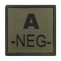 Insigne de Groupe Sanguin Vert Broderie Noire A-NEG-