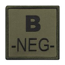 Insigne de Groupe Sanguin Vert Broderie Noire B-NEG-