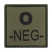 Insigne de Groupe Sanguin Vert Broderie Noire O-NEG-