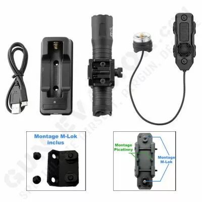 Lampe Skywoods L7019A 1010 lumens RIS & M-Lok avec switch d�port�