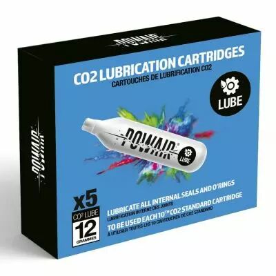 Lot de 5 cartouche CO2 12g lubrifiantes Powair pour l\'entretien