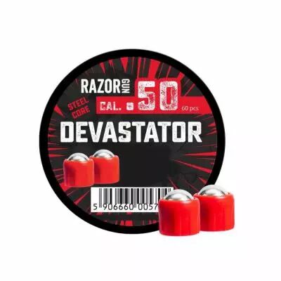 Lot de 60 projectiles m�tal DEVASTATOR Cal.50 4,7g pour TR50 (HDR50)