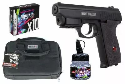 Pack Airgun Night Stalker Noir 4,5 bbs + Housse + 10 CO2 + Billes 4,5