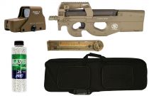 Pack Airsoft AEG FN P90 Tan + Red-Dot + Housse + Chargeur + 3300 Billes