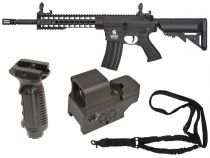 Pack Airsoft AEG LT-12K GEN2 M4 Keymod Noir + Red-Dot + Poignée + Sangle