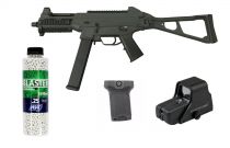 Pack Airsoft AEG UMP45 Double Eagle + Red-Dot + Poignée + 3300 Billes