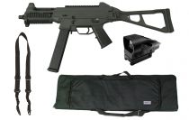 Pack Airsoft AEG UMP45 Double Eagle + Red-Dot + Sangle + Housse