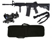 Pack Airsoft Delta Armory AR15 RIS Alpha Métal Noir + Red-Dot + Sangle + Housse