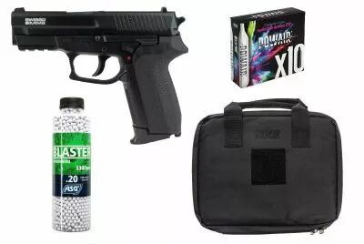 Pack Airsoft MLE Co2 Noir Culasse m�tal + Housse + 10 CO2 + Billes