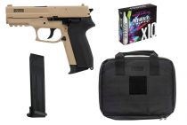 Pack Airsoft MLE Co2 Tan Culasse metal + Housse + 10 CO2 + Chargeur Sup