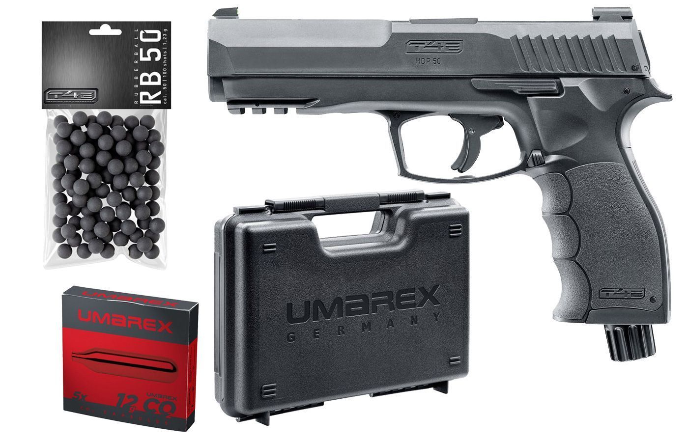 Pack Pistolet CO2 Walther Umarex T4E HDP 50 cal.50 + 100 billes