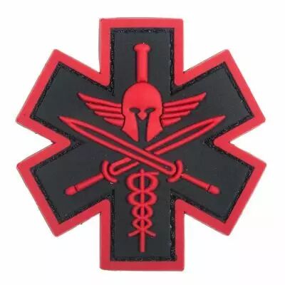 Patch Airsoft 3D Medic Tactical velcro Noir et Rouge