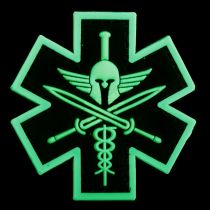 Patch Airsoft 3D Medic Tactical velcro Tan et Blanc Phosphorescent