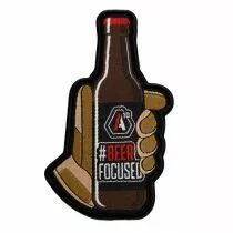 Patch Airsoft SIGNATURE BEER FOCUSED brodé blanc-rouge-brun
