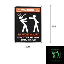 Patch Airsoft velcro phospho WARNING Noir et Blanc Delta Armory