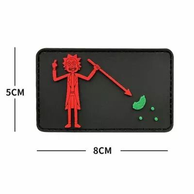 Patch Airsoft velcro PICKLE RICK Rouge Delta Armory