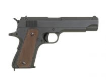 Pistolet Airsoft AEP CM123 type Colt 1911 Ni-Mh culasse métal Noir