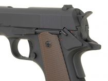 Pistolet Airsoft AEP CM123 type Colt 1911 Ni-Mh culasse métal Noir