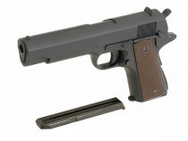 Pistolet Airsoft AEP CM123 type Colt 1911 Ni-Mh culasse métal Noir