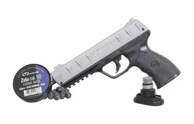 Pistolet de d�fense CO2 LTL Bravo 1 Gen2 T-Grey culasse m�tal Cal.50 18J + 50 projectiles