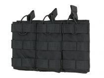 Porte chargeur 3 poches Open Top MOLLE Noir pour chargeur 5.56