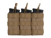 Porte chargeur 3 poches Open Top MOLLE Tan pour chargeur 5.56