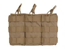 Porte chargeur 3 poches Open Top MOLLE Tan pour chargeur 5.56