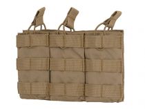 Porte chargeur 3 poches Open Top MOLLE Tan pour chargeur 5.56