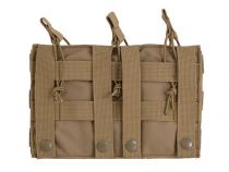 Porte chargeur 3 poches Open Top MOLLE Tan pour chargeur 5.56