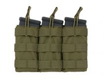 Porte chargeur 3 poches Open Top MOLLE Vert OD pour chargeur 5.56